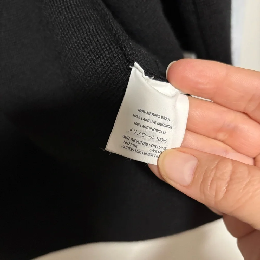 J. Crew Black Knit Merino Wool Open Front Chore Pocket Blazer